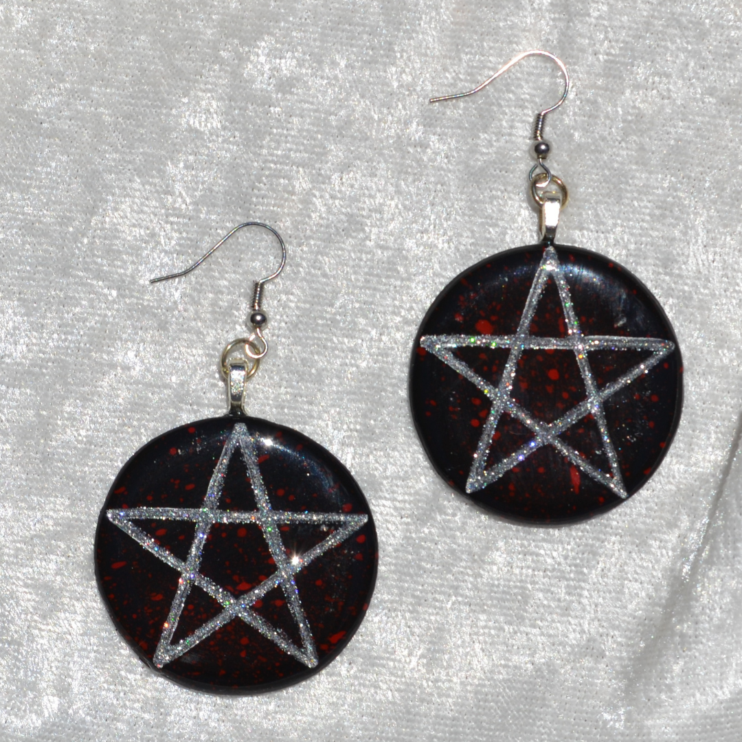 Bloody Pentagram Earrings