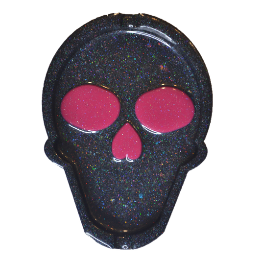 Black and Pink Skull Ashtray