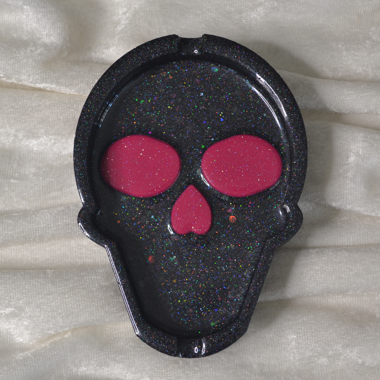 Black and Pink Skull Ashtray
