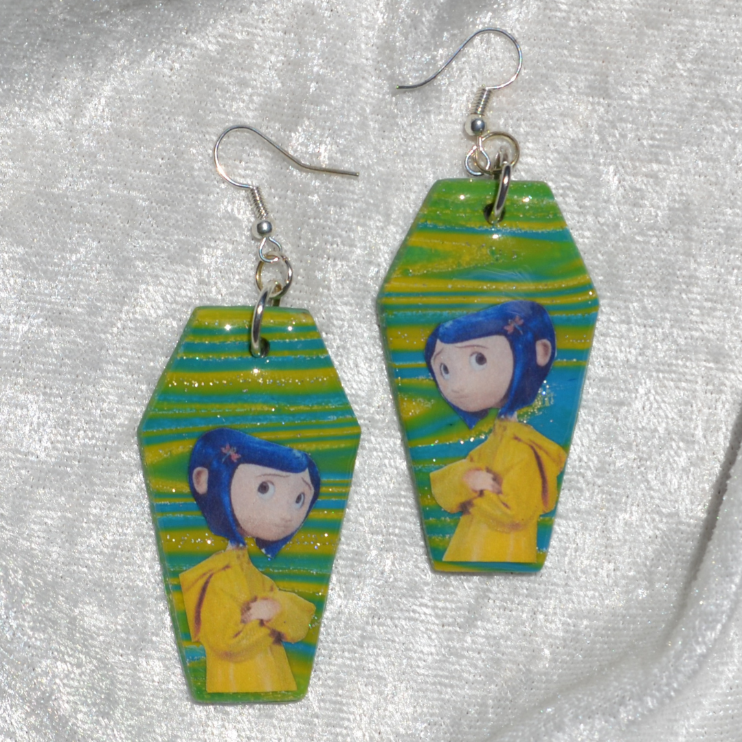 Coraline Jones Coffin Earrings