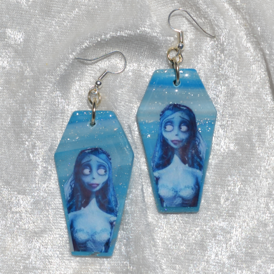 Emily Corpse Bride Coffin Earrings