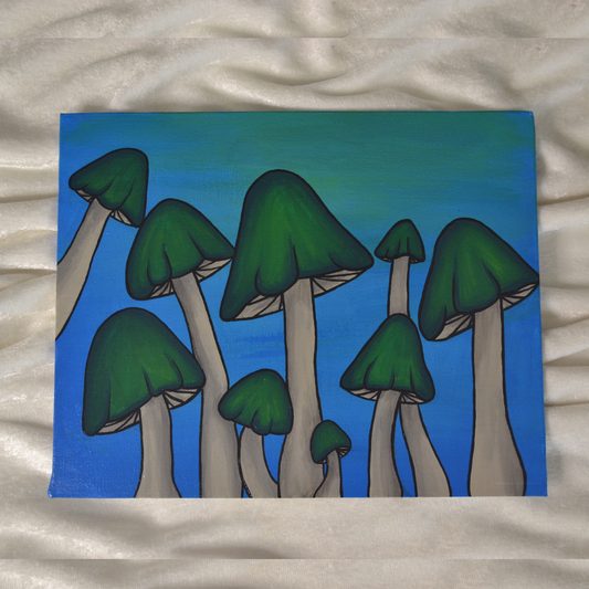 Mushroom Field Painting